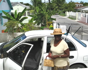 Aunt Elva on her way to church