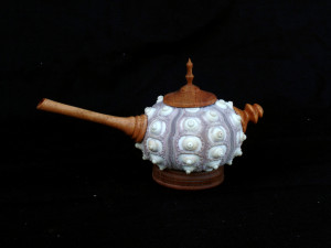 Sea Urchin teapot with wooden parts